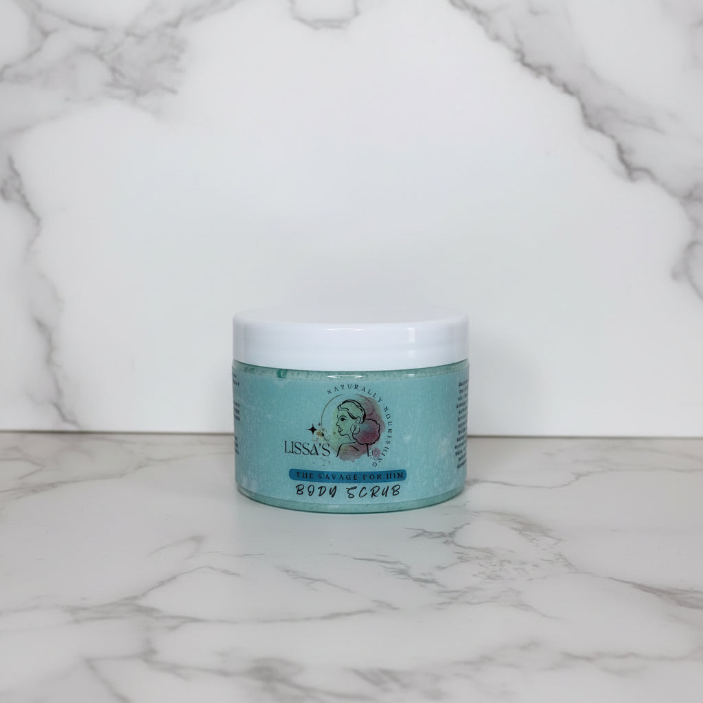 Savage for Him Emulsifying Body Scrub | Men's Sugar Scrub | Exfoliating | Moisturising Body Polish | Handmade Skincare